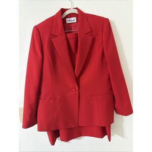 Henry Lee Red Skirt Suit Women's Size 12